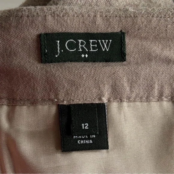 •J. Crew• Light Tan Wool Blend Skirt - Size 12 - Picture 3 of 7